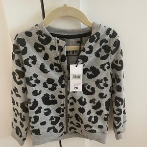 Mylene Klass leopard zip up sweatshirt. NWT